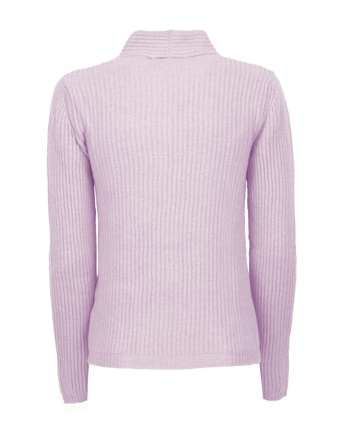 Back view of the lilac rib-knit cashmere blazer