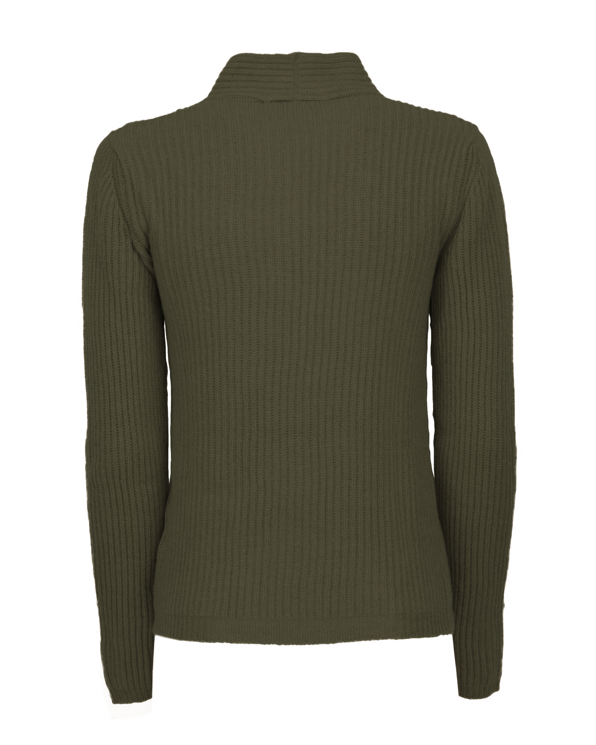 Women's Pure Cashmere Rib Knit Blazer Olive Green — view B