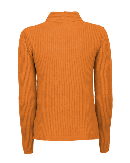 Women's Pure Cashmere Rib Knit Blazer Saffron — view B