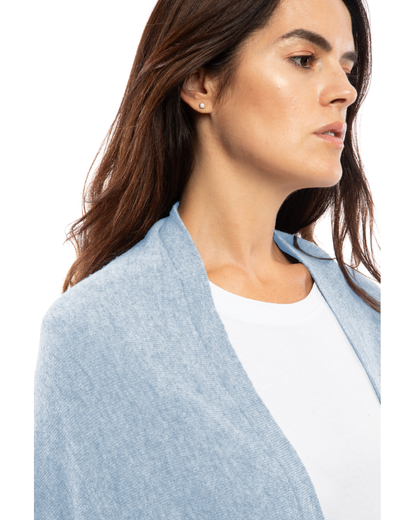 Women's Pure Cashmere Fringe Wrap Baby Blue