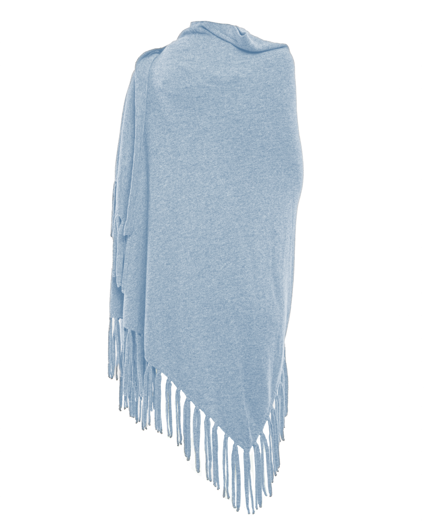 Women's Pure Cashmere Fringe Wrap Baby Blue