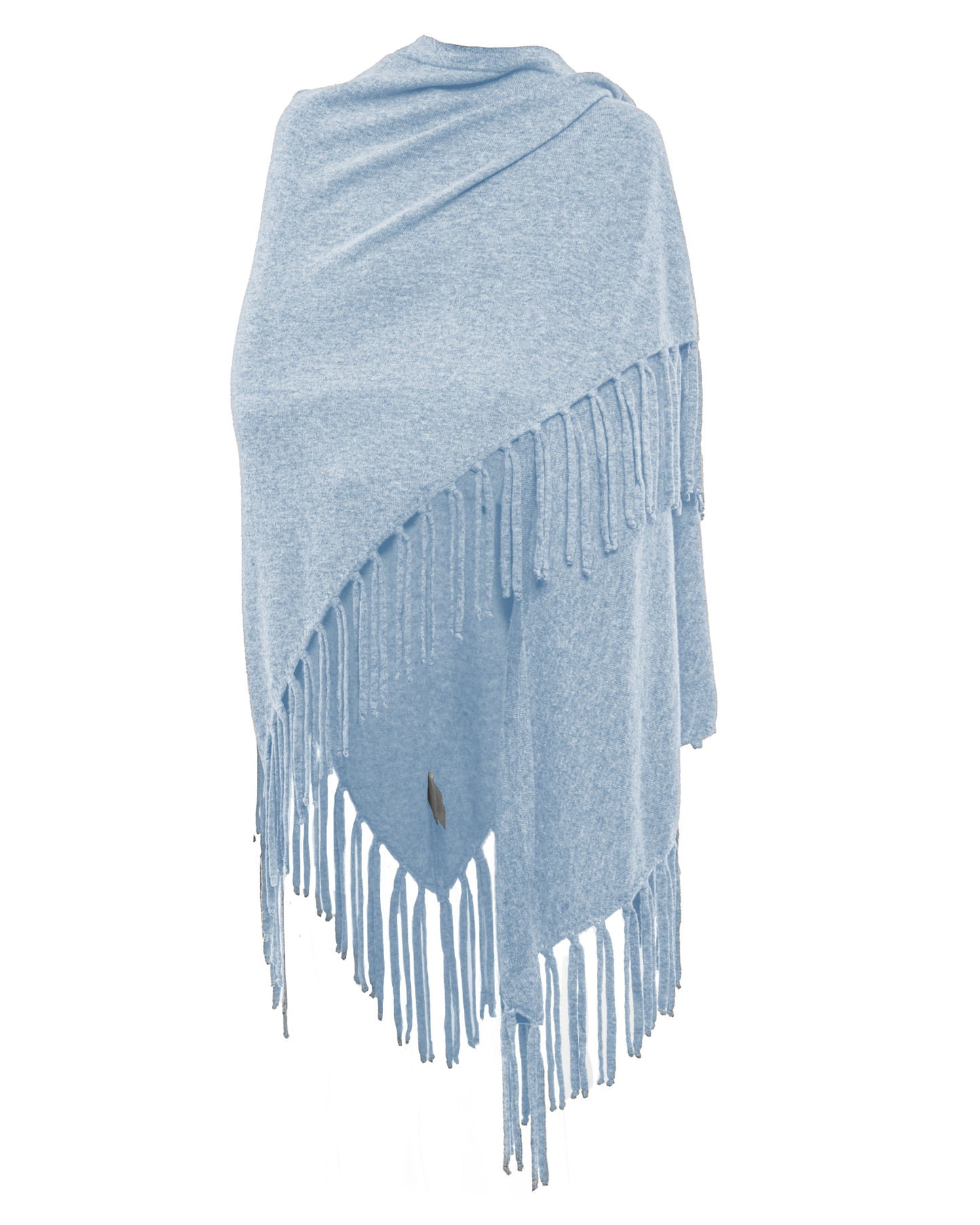 Women's Pure Cashmere Fringe Wrap Baby Blue