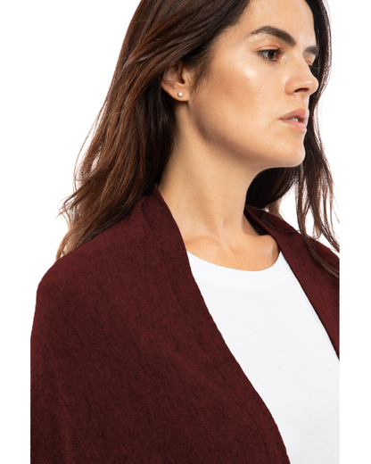 Women's Pure Cashmere Fringe Wrap Bordeaux