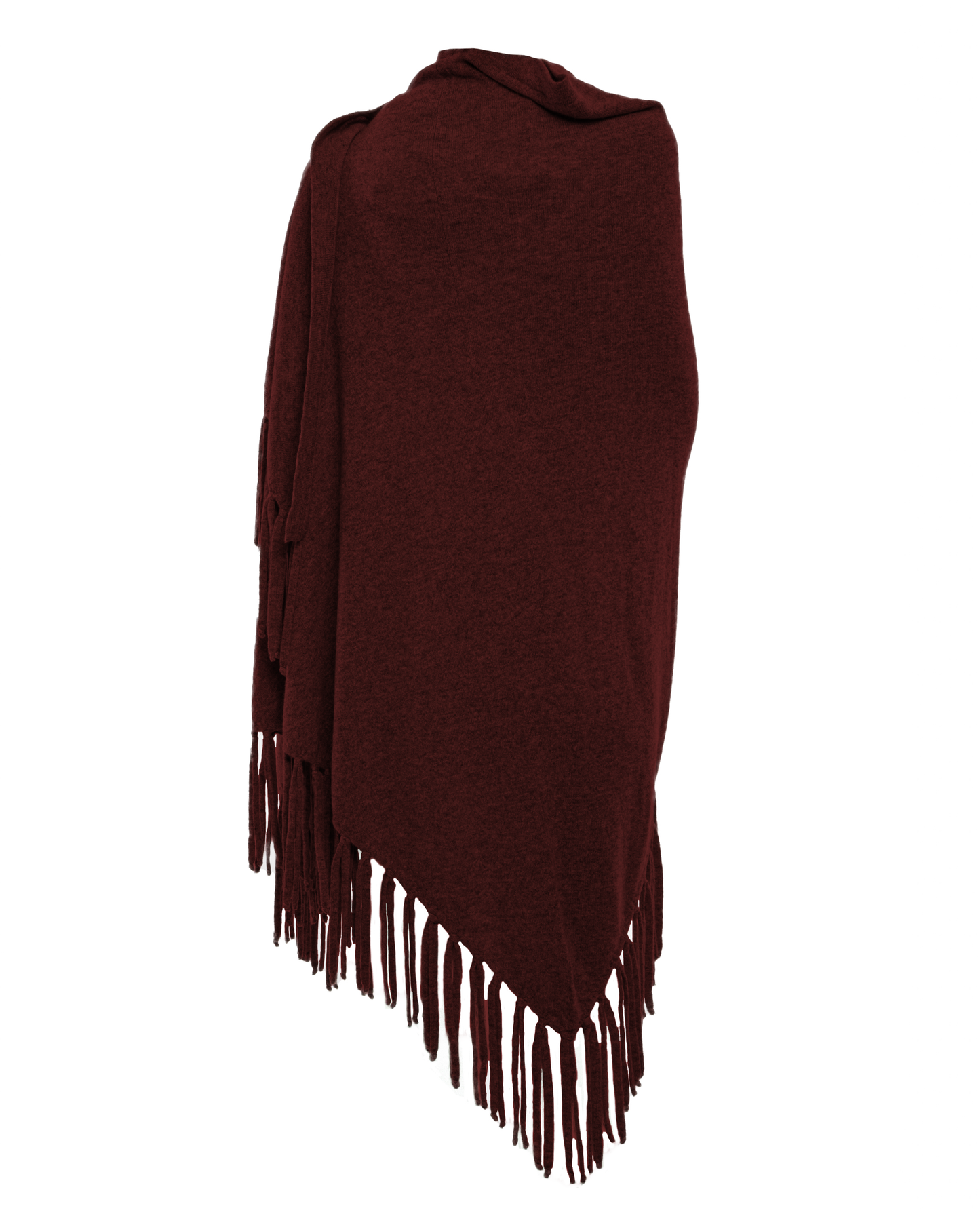 Women's Pure Cashmere Fringe Wrap Bordeaux