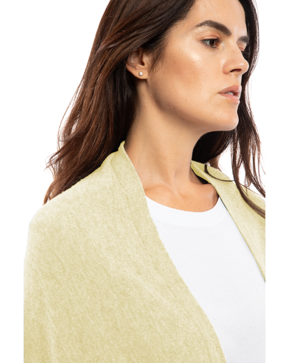 Women's Pure Cashmere Fringe Wrap Butter Yellow