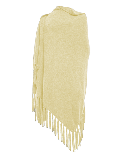 Women's Pure Cashmere Fringe Wrap Butter Yellow