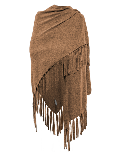 Women's Pure Cashmere Fringe Wrap Camel