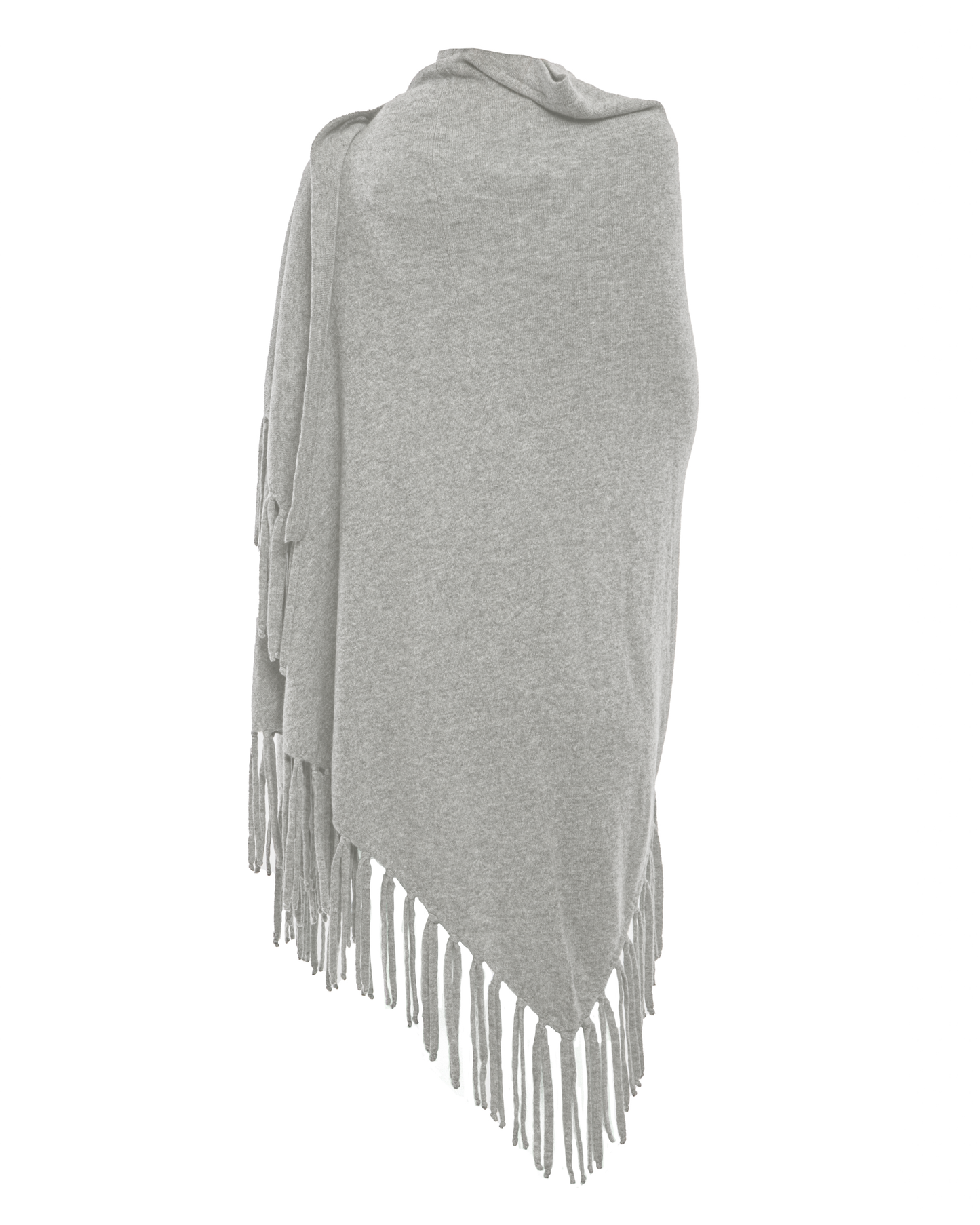 Women's Pure Cashmere Fringe Wrap Light Gray