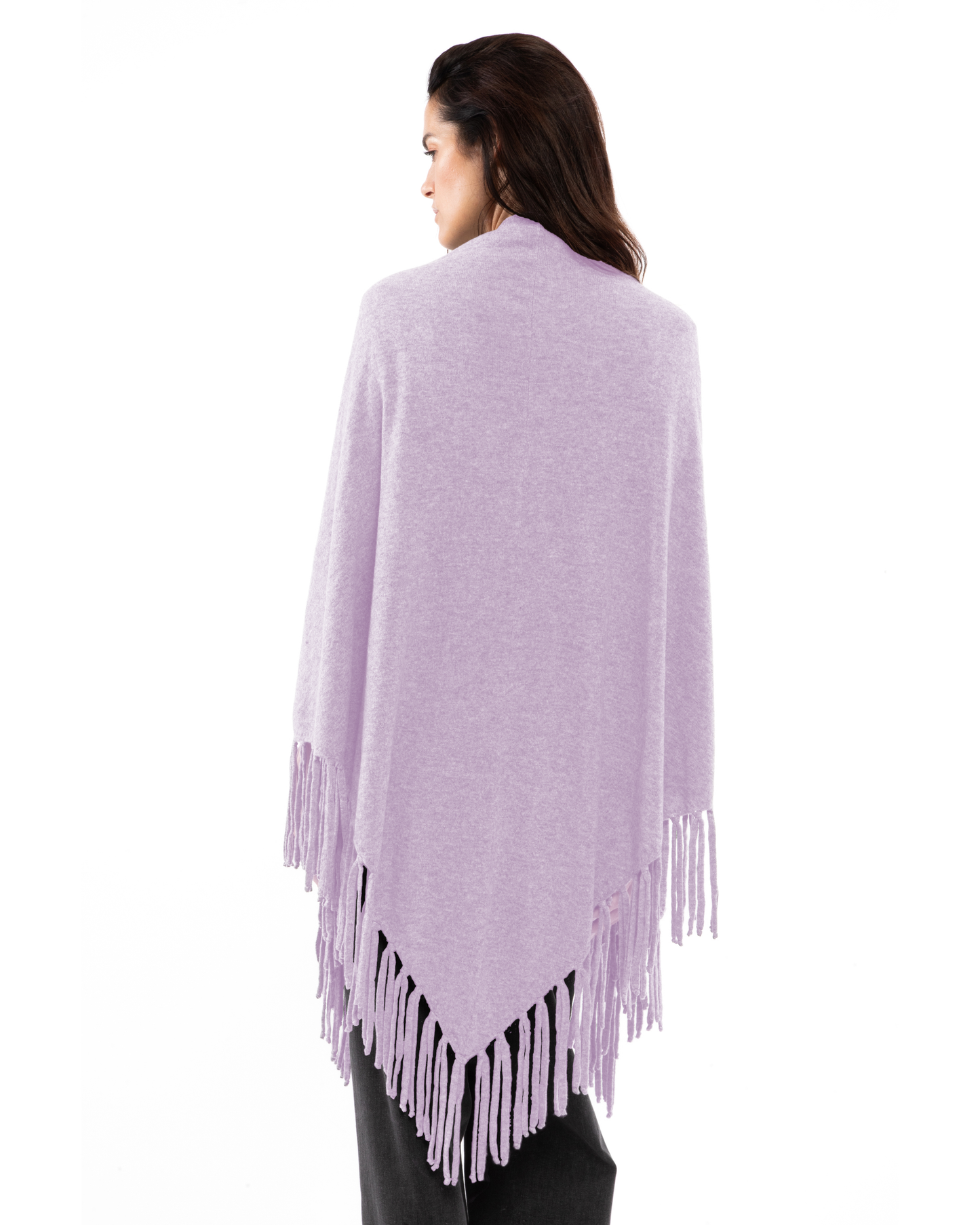 Women's Pure Cashmere Fringe Wrap Lilac