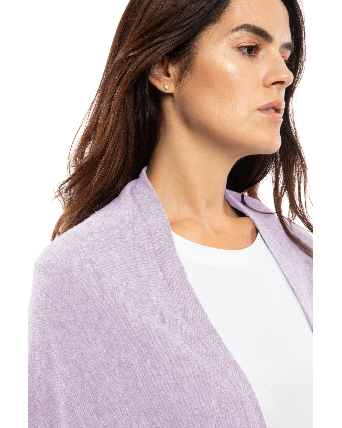 Women's Pure Cashmere Fringe Wrap Lilac