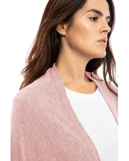 Women's Pure Cashmere Fringe Wrap Old Rose