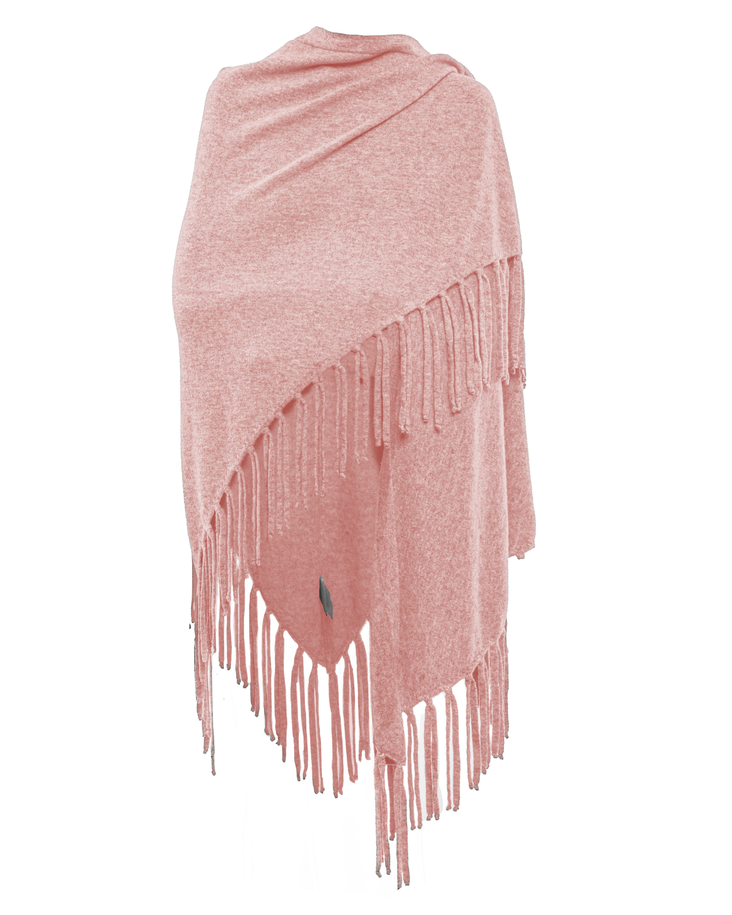 Women's Pure Cashmere Fringe Wrap Old Rose
