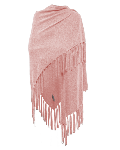Women's Pure Cashmere Fringe Wrap Old Rose