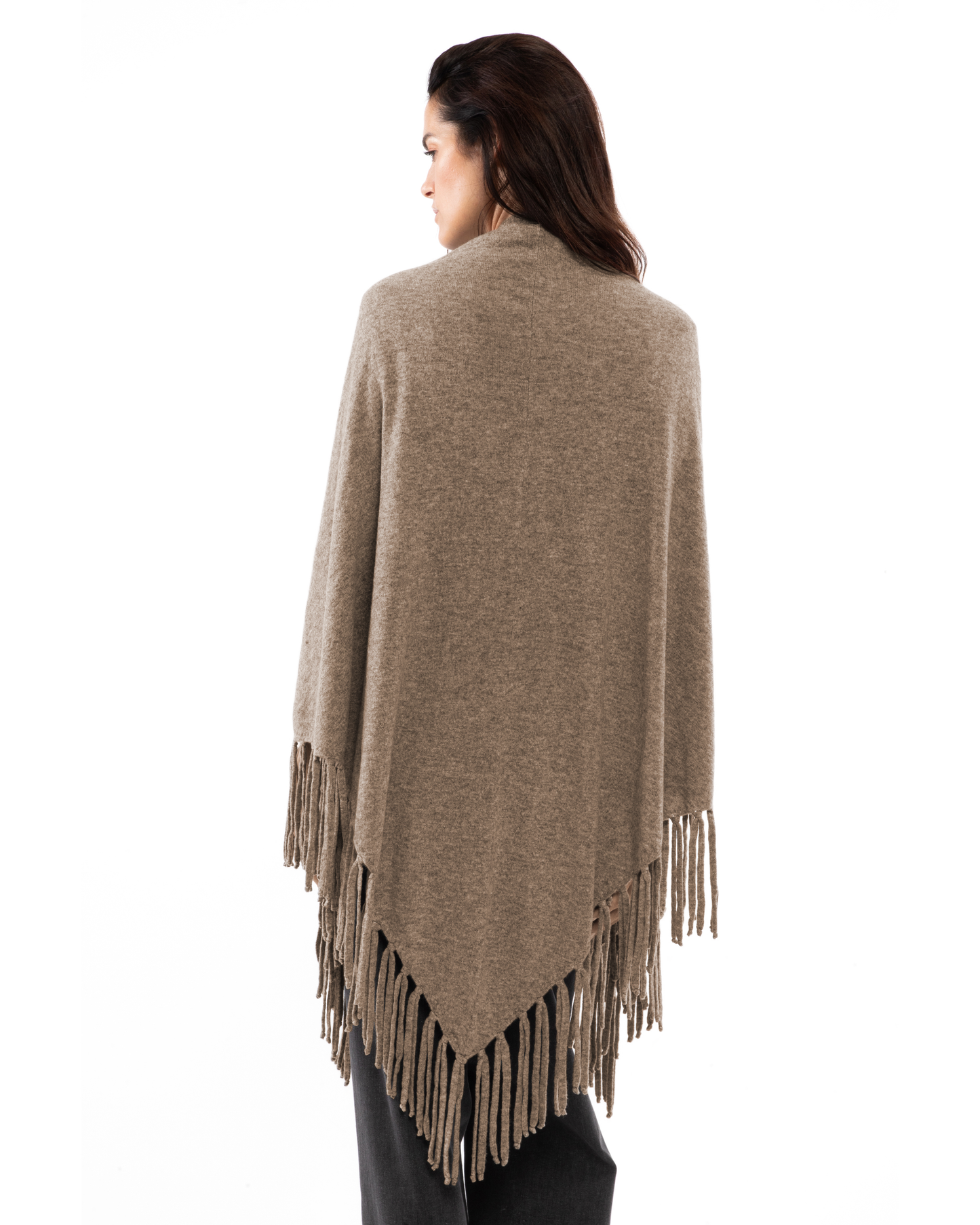Women's Pure Cashmere Fringe Wrap Taupe
