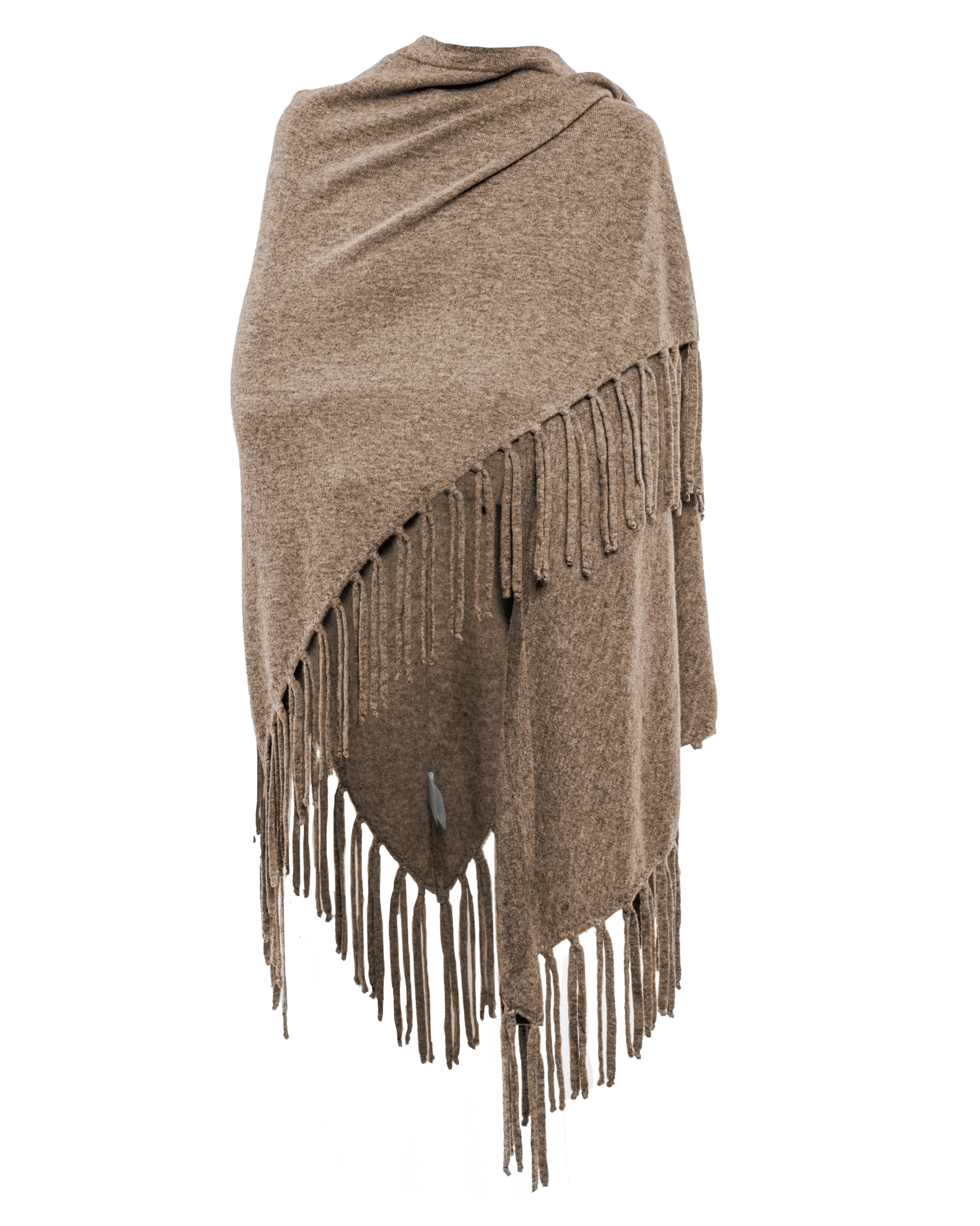 Women's Pure Cashmere Fringe Wrap Taupe