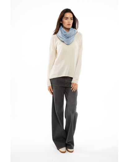 Women's Maxi Pure Cashmere Infinity Scarf Baby Blue