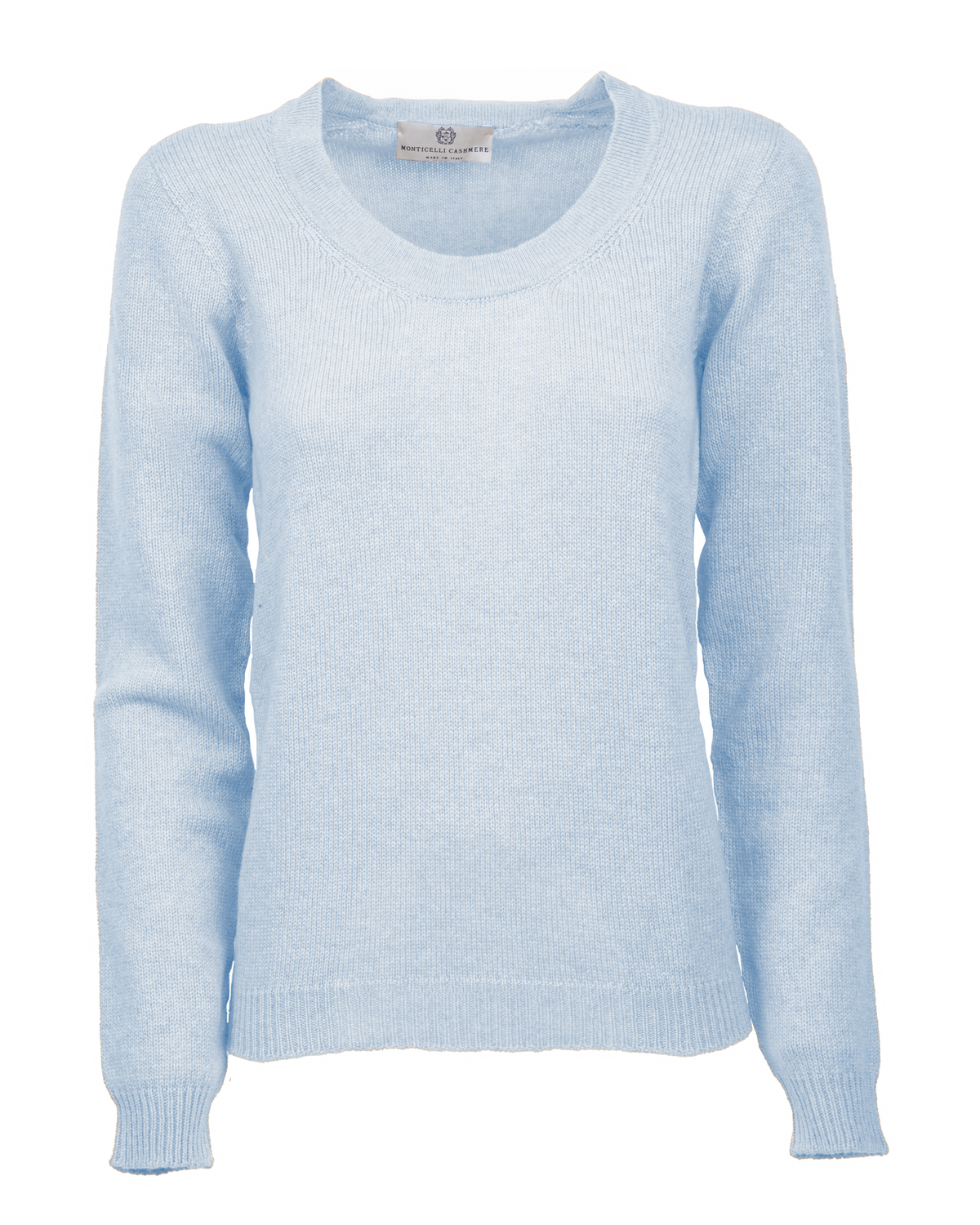 Women's Ultra-Light Pure Cashmere Scoop Neck Baby Blue — view F