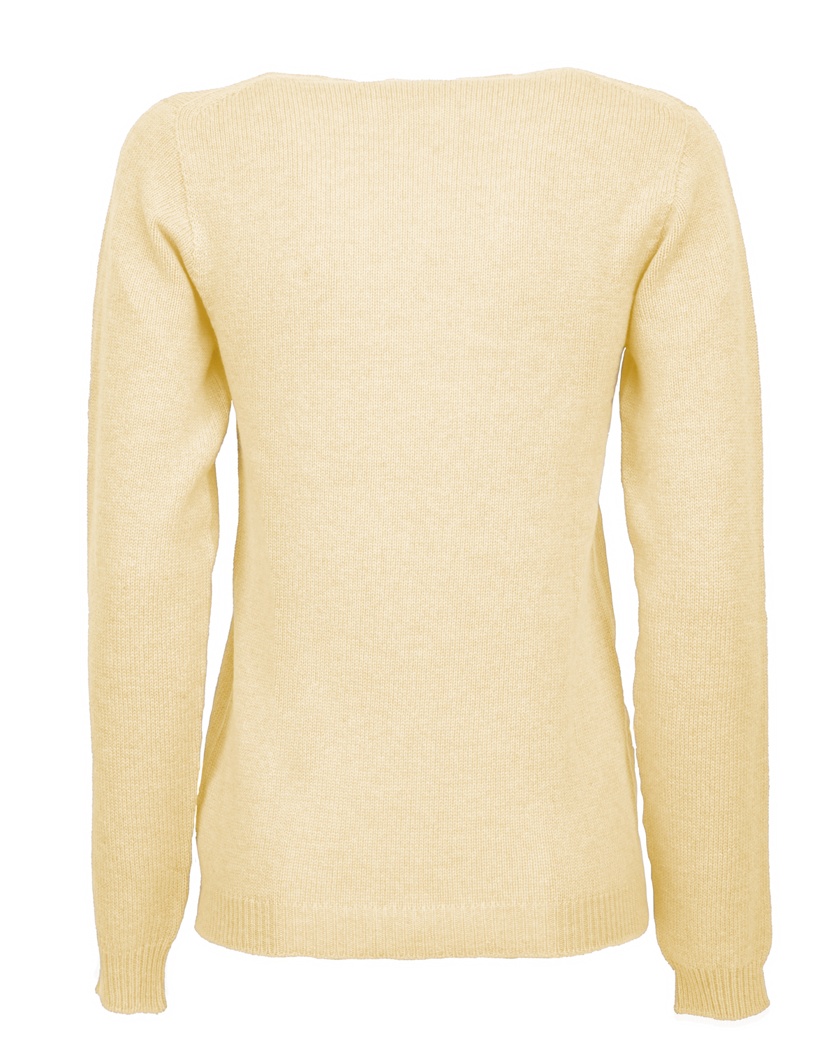 Women's Ultra-Light Pure Cashmere Scoop Neck Butter Yellow — view B