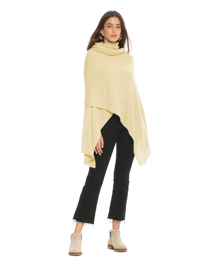 Pure Cashmere Feather-Light Maxi Wrap Stole Butter Yellow