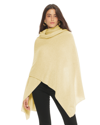 Pure Cashmere Feather-Light Maxi Wrap Stole Butter Yellow
