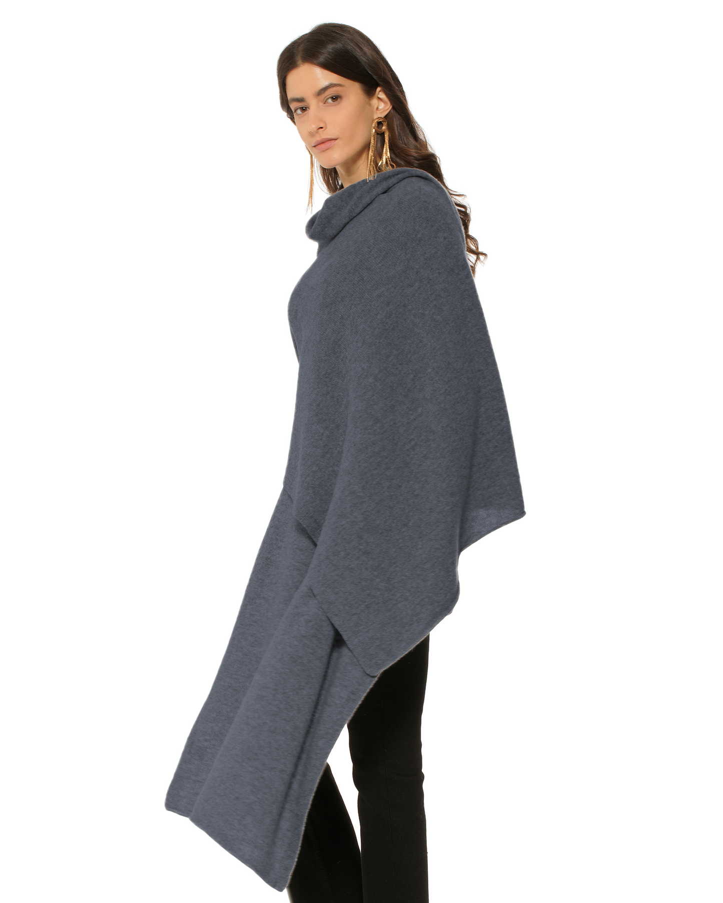Pure Cashmere Feather-Light Maxi Wrap Stole Charcoal