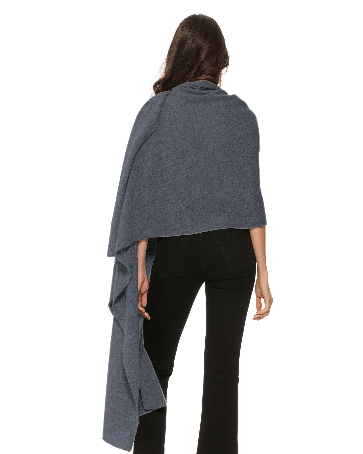 Pure Cashmere Feather-Light Maxi Wrap Stole Charcoal