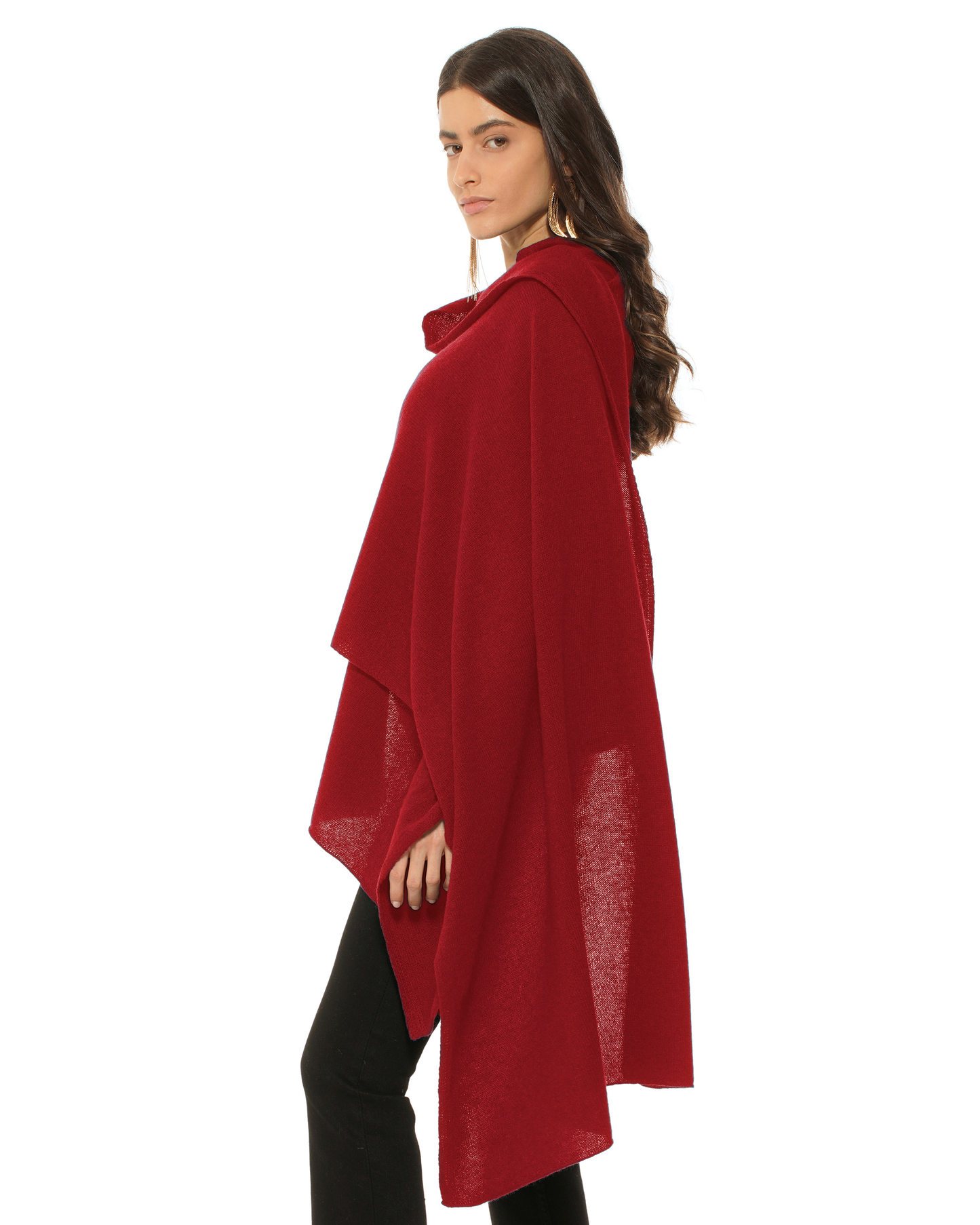 Pure Cashmere Feather-Light Maxi Wrap Stole Chianti
