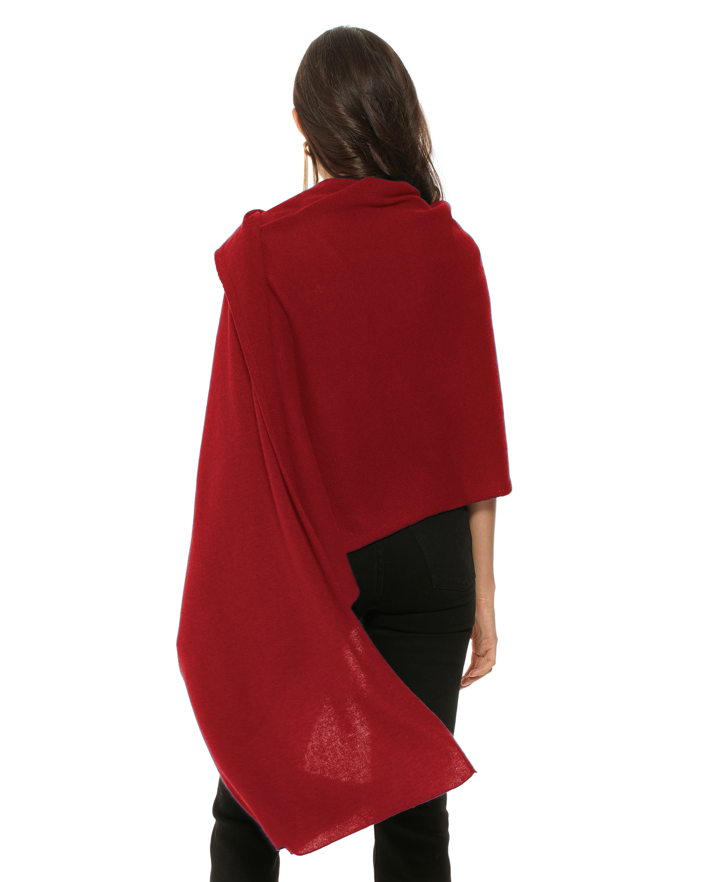 Pure Cashmere Feather-Light Maxi Wrap Stole Chianti