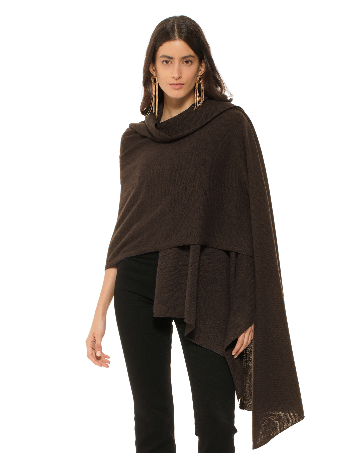 Pure Cashmere Feather-Light Maxi Wrap Stole Coffee