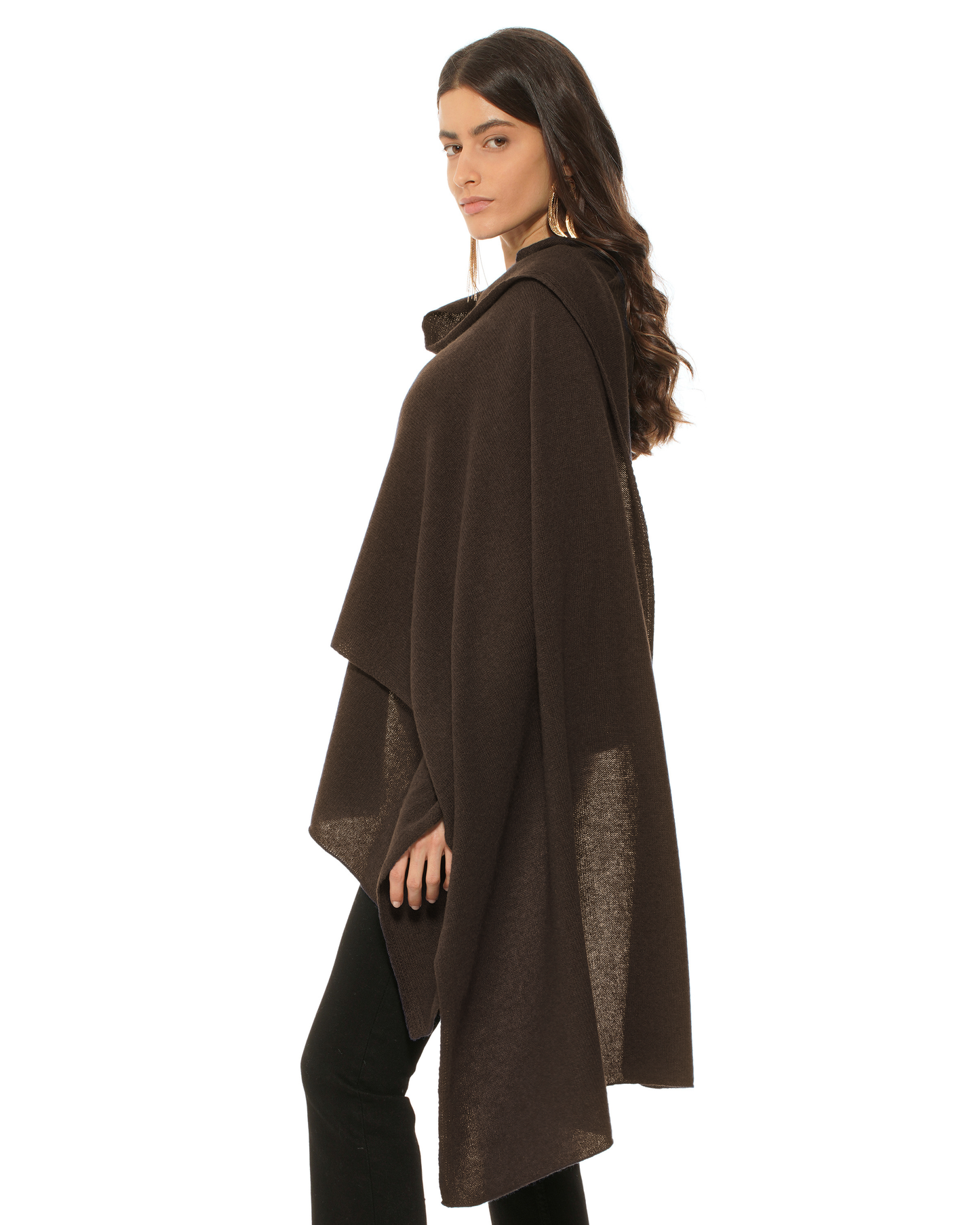 Pure Cashmere Feather-Light Maxi Wrap Stole Coffee