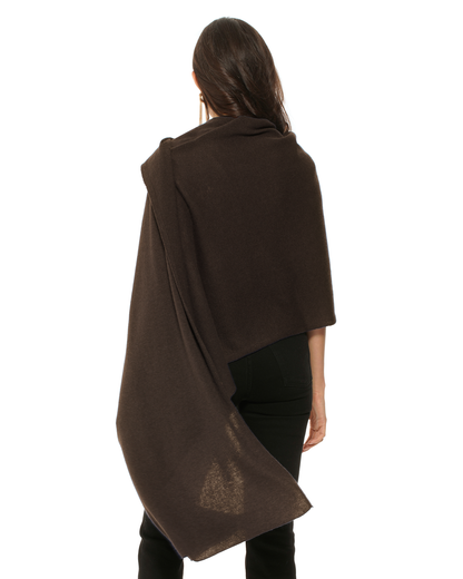 Pure Cashmere Feather-Light Maxi Wrap Stole Coffee