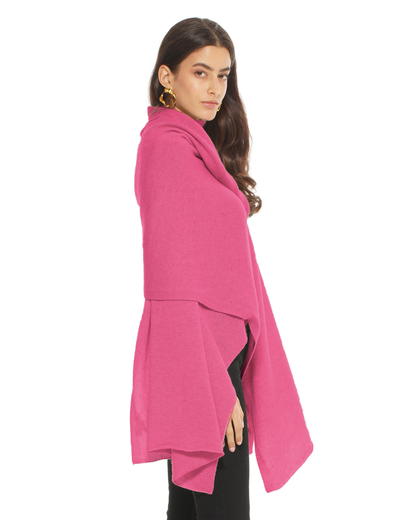 Pure Cashmere Feather-Light Maxi Wrap Stole Fuchsia