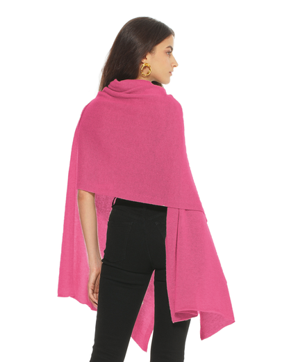Pure Cashmere Feather-Light Maxi Wrap Stole Fuchsia
