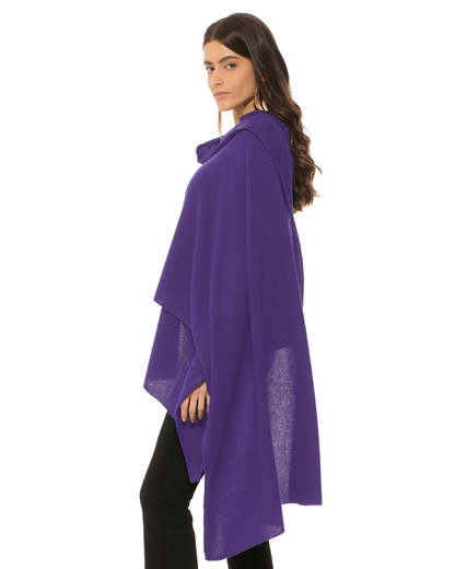 Pure Cashmere Feather-Light Maxi Wrap Stole Iris Purple