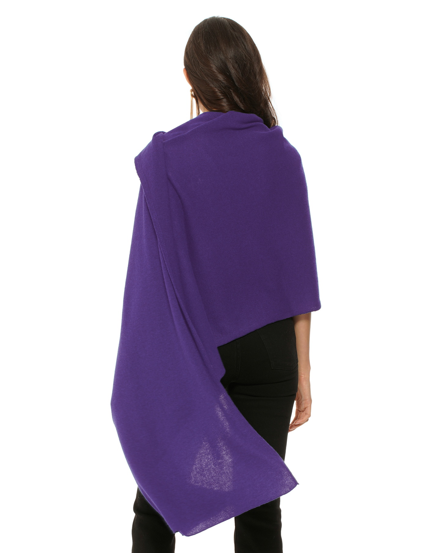 Pure Cashmere Feather-Light Maxi Wrap Stole Iris Purple