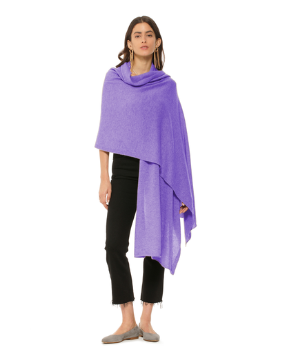 Pure Cashmere Feather-Light Maxi Wrap Stole Lavender