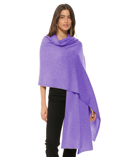 Pure Cashmere Feather-Light Maxi Wrap Stole Lavender
