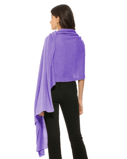 Pure Cashmere Feather-Light Maxi Wrap Stole Lavender