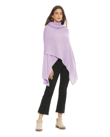 Pure Cashmere Feather-Light Maxi Wrap Stole Lilac