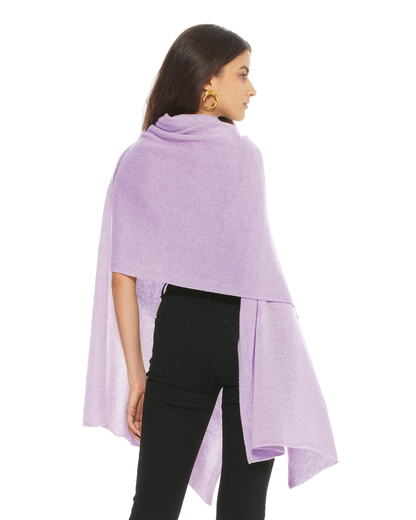 Pure Cashmere Feather-Light Maxi Wrap Stole Lilac