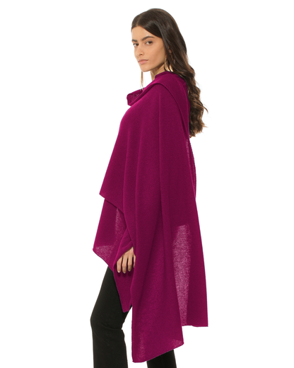 Pure Cashmere Feather-Light Maxi Wrap Stole Magenta