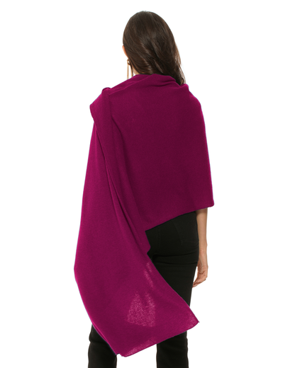 Pure Cashmere Feather-Light Maxi Wrap Stole Magenta