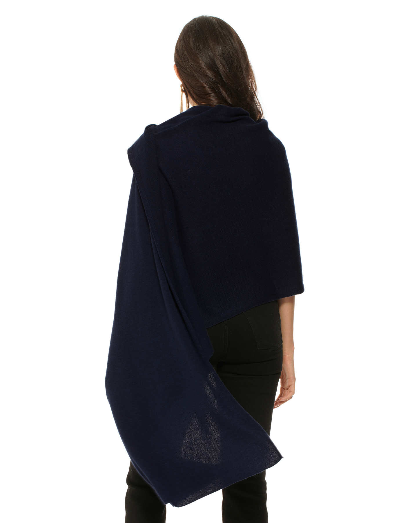 Pure Cashmere Feather-Light Maxi Wrap Stole Night Blue