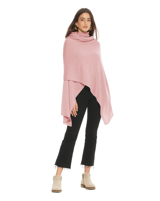 Pure Cashmere Feather-Light Maxi Wrap Stole Old Rose