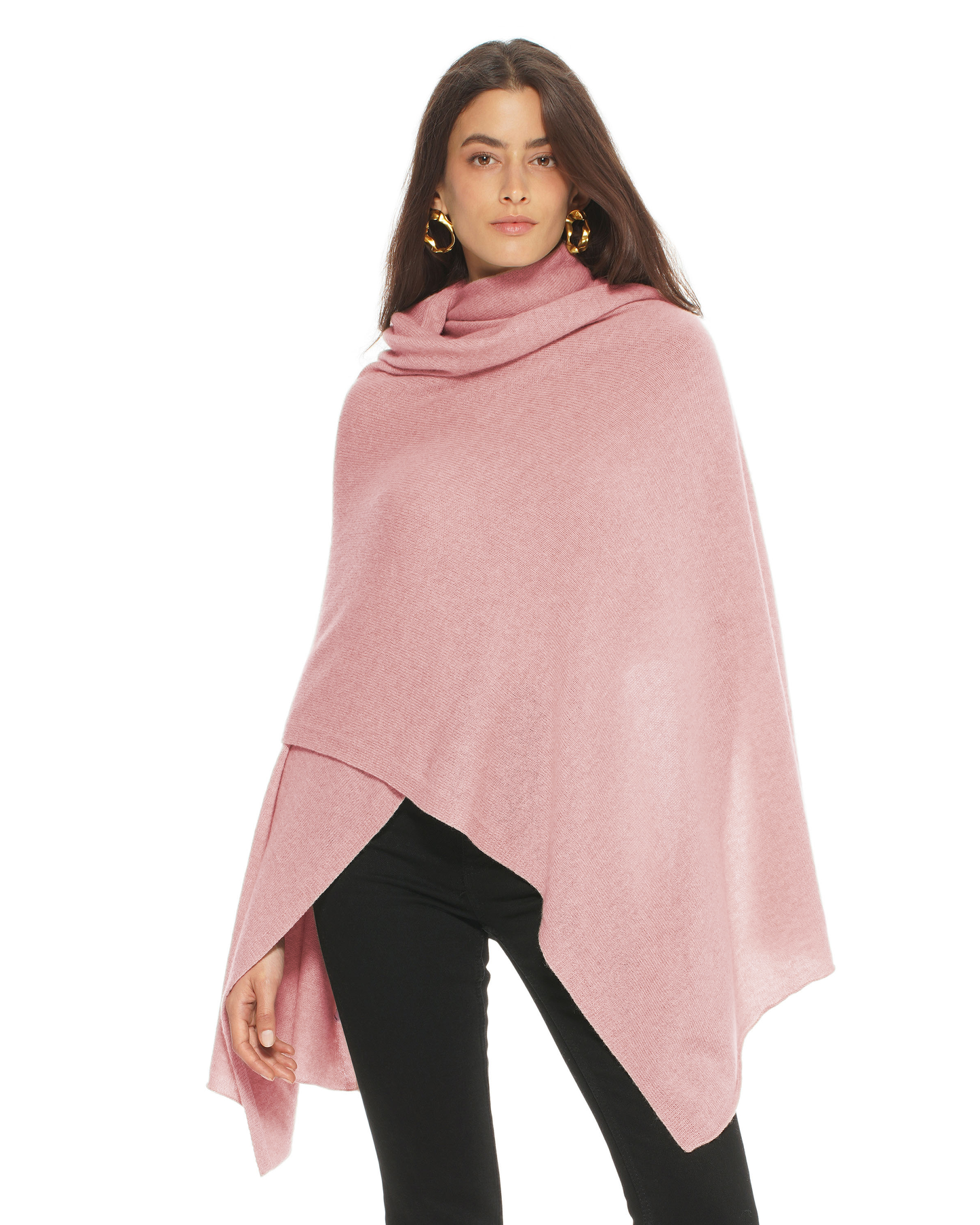 Pure Cashmere Feather-Light Maxi Wrap Stole Old Rose