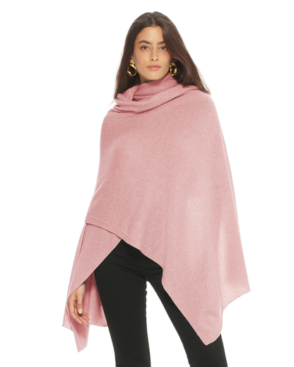 Pure Cashmere Feather-Light Maxi Wrap Stole Old Rose
