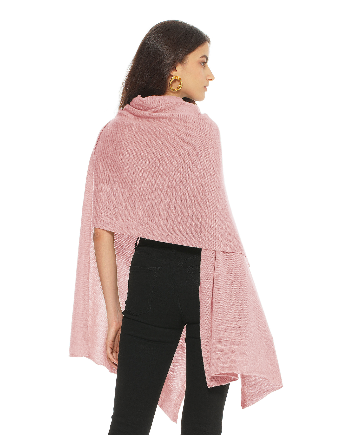 Pure Cashmere Feather-Light Maxi Wrap Stole Old Rose