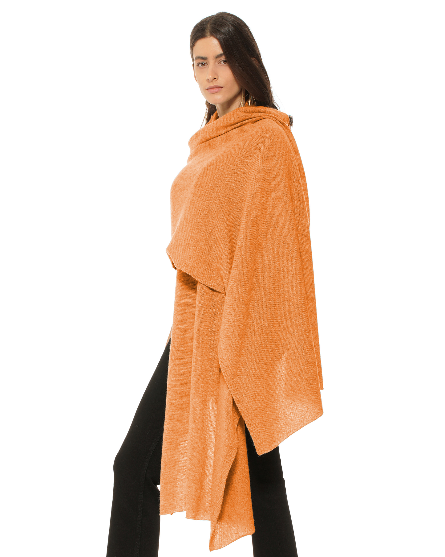 Pure Cashmere Feather-Light Maxi Wrap Stole Saffron