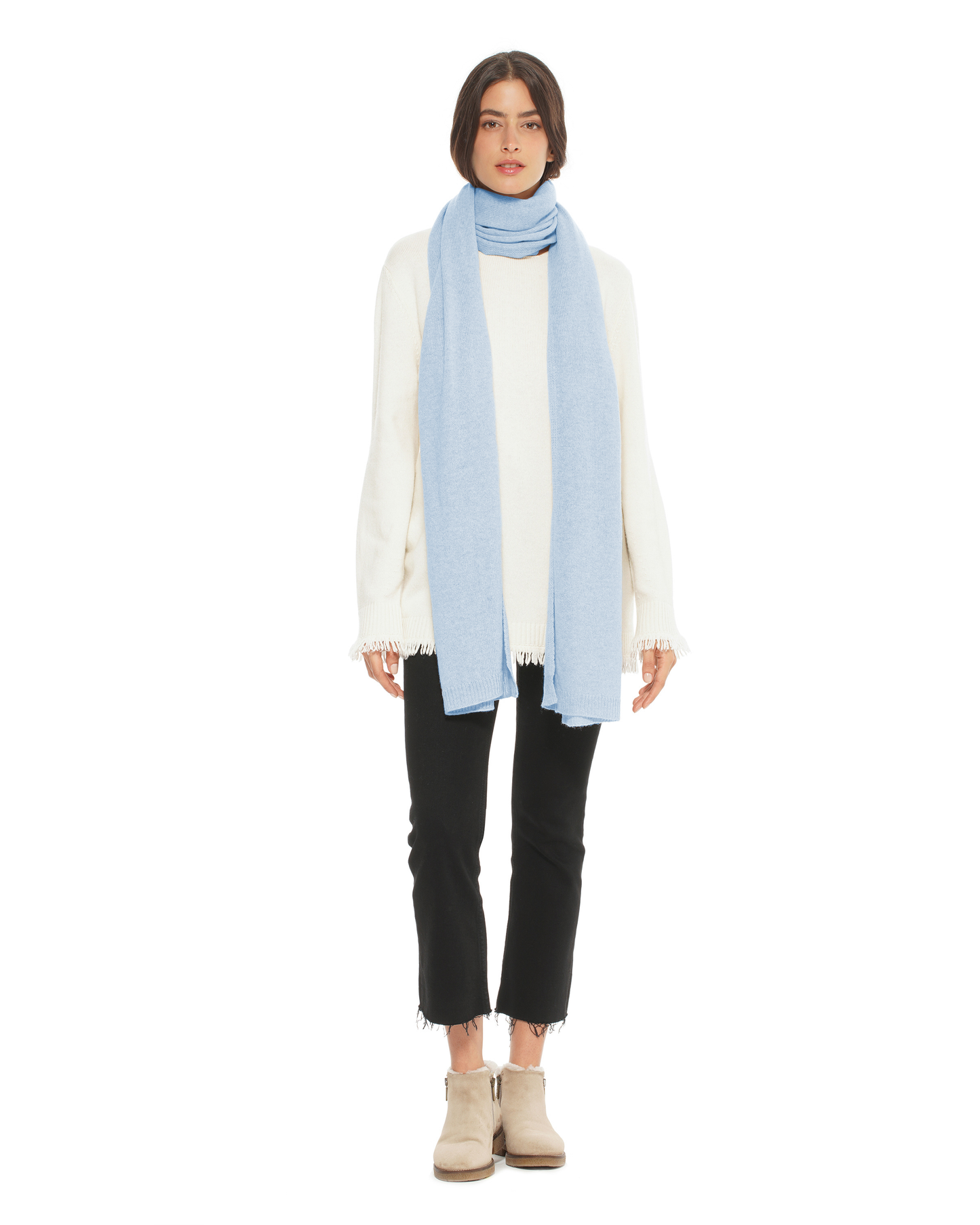 Women's Cashmere Wrap Scarf Baby Blue
