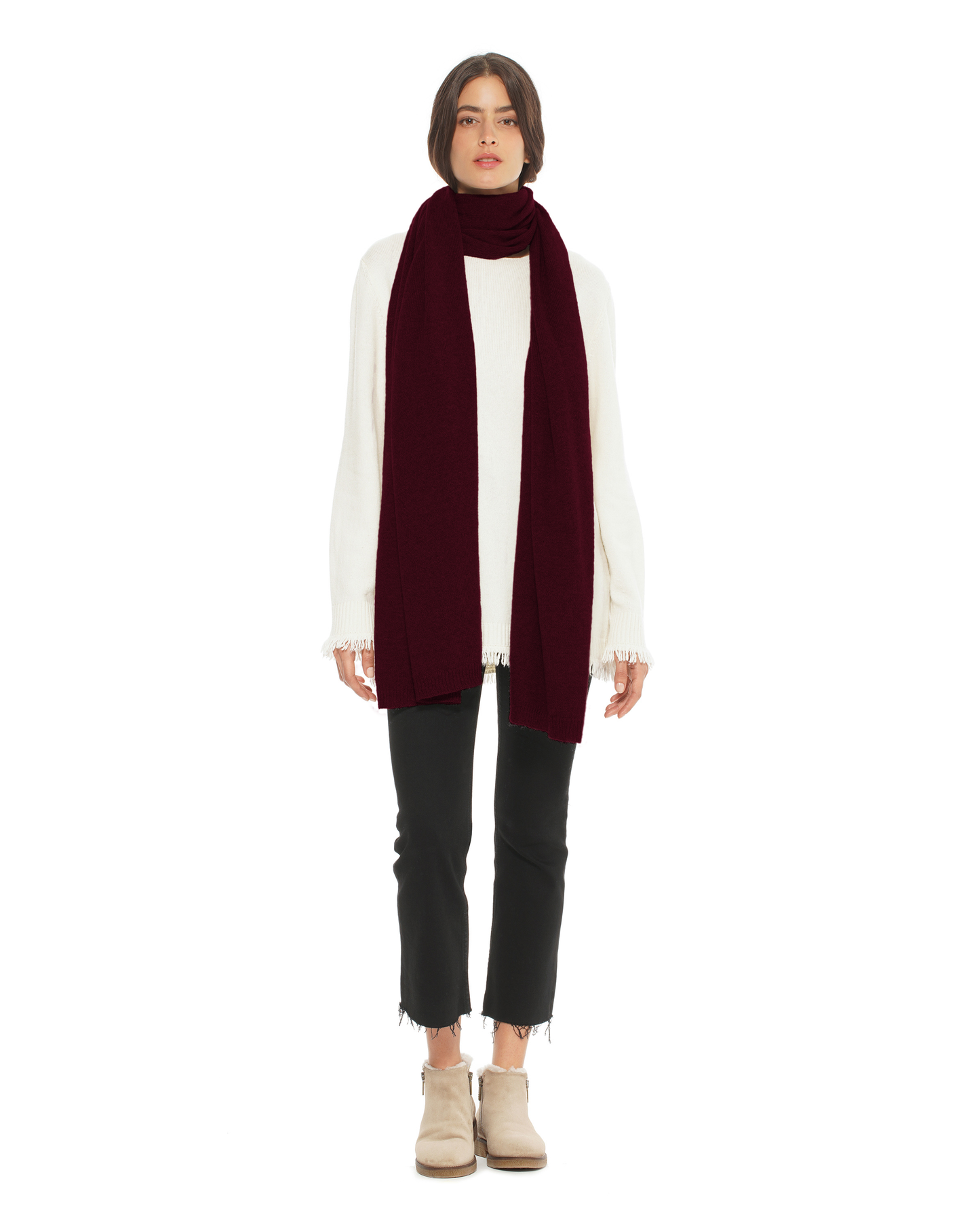 Women's Cashmere Wrap Scarf Bordeaux